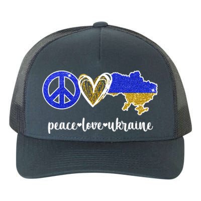 Peace Love Ukraine Yupoong Adult 5-Panel Trucker Hat