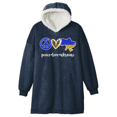 Peace Love Ukraine Hooded Wearable Blanket