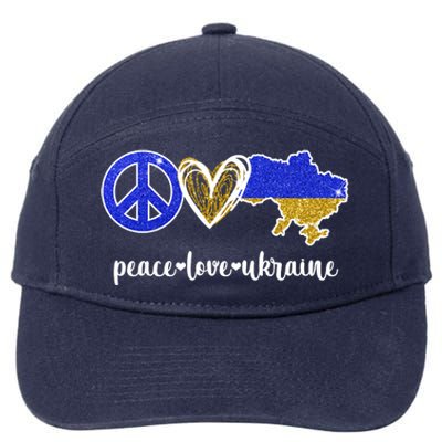 Peace Love Ukraine 7-Panel Snapback Hat