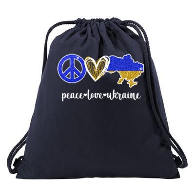 Peace Love Ukraine Drawstring Bag