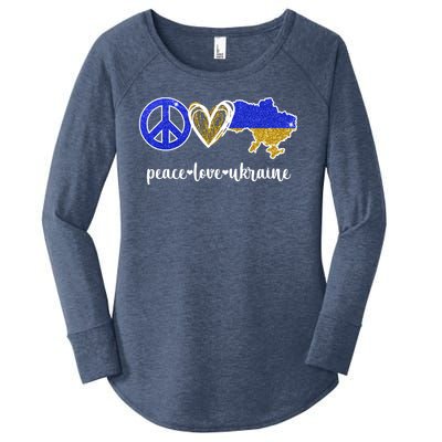 Peace Love Ukraine Women's Perfect Tri Tunic Long Sleeve Shirt