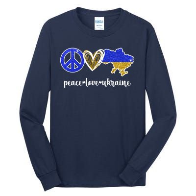 Peace Love Ukraine Tall Long Sleeve T-Shirt