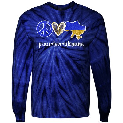 Peace Love Ukraine Tie-Dye Long Sleeve Shirt