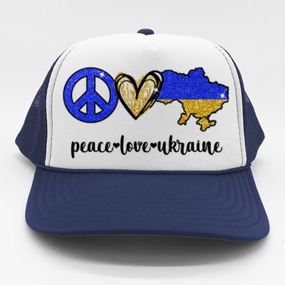 Peace Love Ukraine Trucker Hat