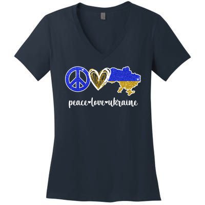 Peace Love Ukraine Women's V-Neck T-Shirt