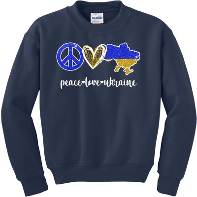 Peace Love Ukraine Kids Sweatshirt