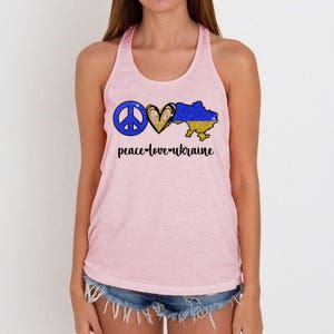 Peace Love Ukraine Women's Knotted Racerback Tank