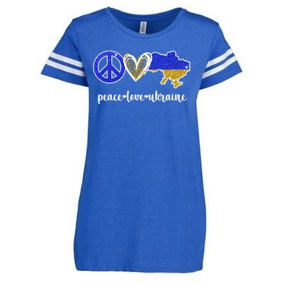 Peace Love Ukraine Enza Ladies Jersey Football T-Shirt