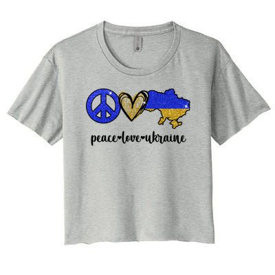 Peace Love Ukraine Women's Crop Top Tee