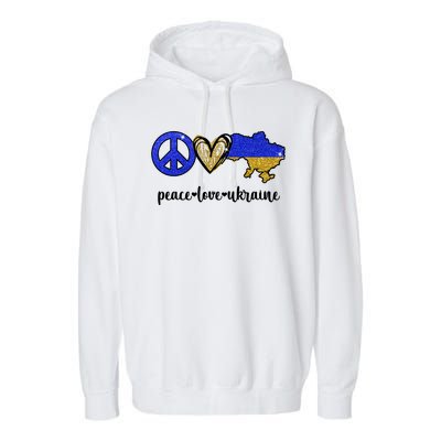 Peace Love Ukraine Garment-Dyed Fleece Hoodie