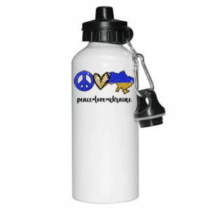 Peace Love Ukraine Aluminum Water Bottle