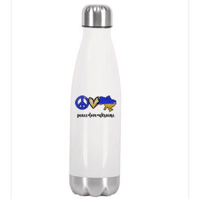 Peace Love Ukraine Stainless Steel Insulated Water Bottle