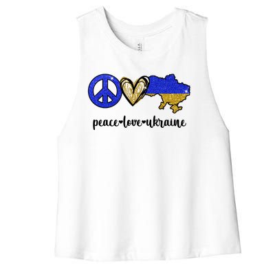 Peace Love Ukraine Women's Racerback Cropped Tank