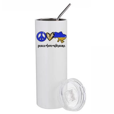 Peace Love Ukraine Stainless Steel Tumbler