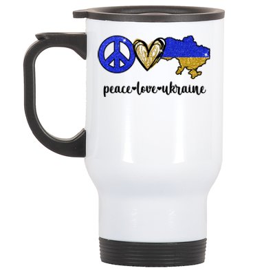 Peace Love Ukraine Stainless Steel Travel Mug