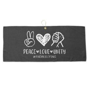 Peace Love Unity Orange Anti Bullying Unity Day Large Microfiber Waffle Golf Towel