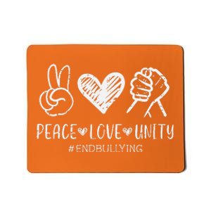 Peace Love Unity Orange Anti Bullying Unity Day Mousepad