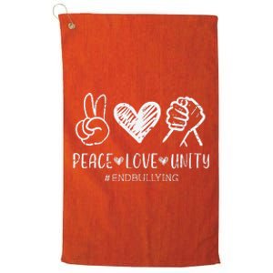 Peace Love Unity Orange Anti Bullying Unity Day Platinum Collection Golf Towel