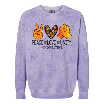 Peace Love Unity Orange Anti Bullying Unity Day Colorblast Crewneck Sweatshirt