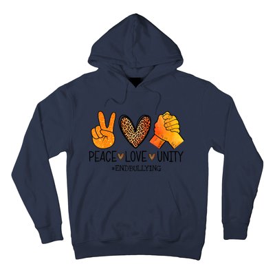 Peace Love Unity Orange Anti Bullying Unity Day Hoodie