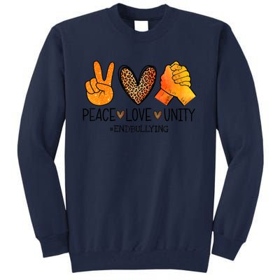 Peace Love Unity Orange Anti Bullying Unity Day Tall Sweatshirt