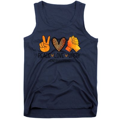 Peace Love Unity Orange Anti Bullying Unity Day Tank Top