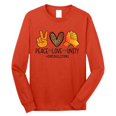 Peace Love Unity Orange Anti Bullying Unity Day Long Sleeve Shirt