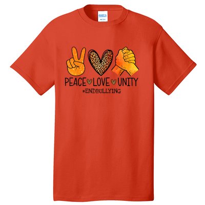 Peace Love Unity Orange Anti Bullying Unity Day Tall T-Shirt