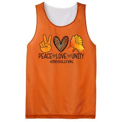 Peace Love Unity Orange Anti Bullying Unity Day Mesh Reversible Basketball Jersey Tank