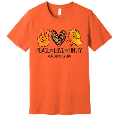 Peace Love Unity Orange Anti Bullying Unity Day Premium T-Shirt