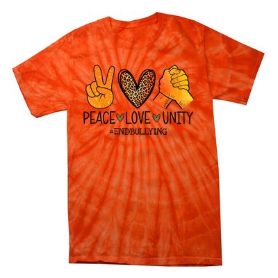 Peace Love Unity Orange Anti Bullying Unity Day Tie-Dye T-Shirt