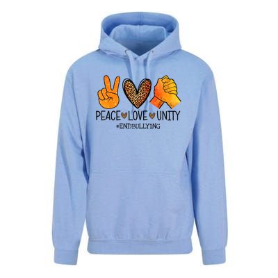 Peace Love Unity Orange Anti Bullying Unity Day Unisex Surf Hoodie