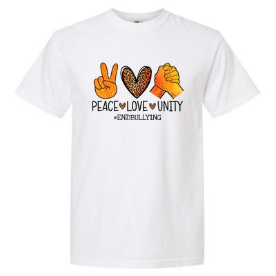 Peace Love Unity Orange Anti Bullying Unity Day Garment-Dyed Heavyweight T-Shirt