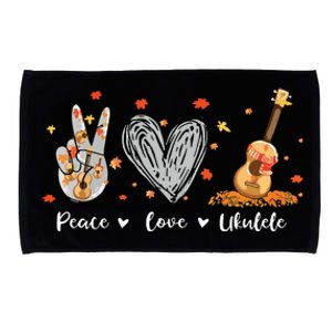 Peace Love Ukulele Hawaiian Ukelele Uke Guitar Players Microfiber Hand Towel