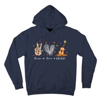 Peace Love Ukulele Hawaiian Ukelele Uke Guitar Players Hoodie