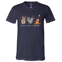 Peace Love Ukulele Hawaiian Ukelele Uke Guitar Players V-Neck T-Shirt