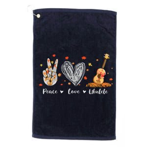 Peace Love Ukulele Hawaiian Ukelele Uke Guitar Players Platinum Collection Golf Towel