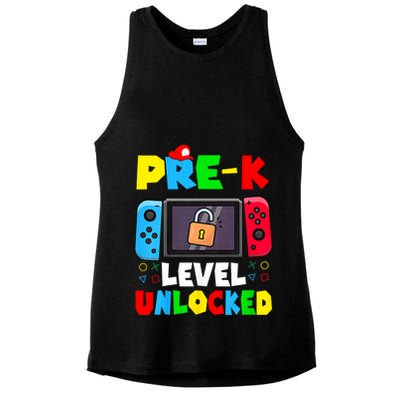 Prek Level Unlocked Video Game Back To School Ladies PosiCharge Tri-Blend Wicking Tank