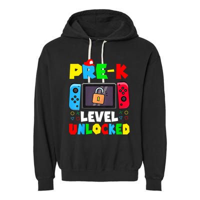 Prek Level Unlocked Video Game Back To School Garment-Dyed Fleece Hoodie