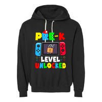 Prek Level Unlocked Video Game Back To School Garment-Dyed Fleece Hoodie