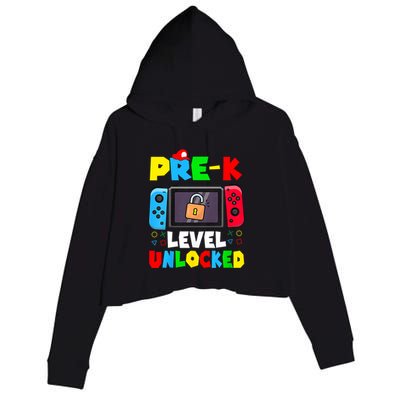 Prek Level Unlocked Video Game Back To School Crop Fleece Hoodie