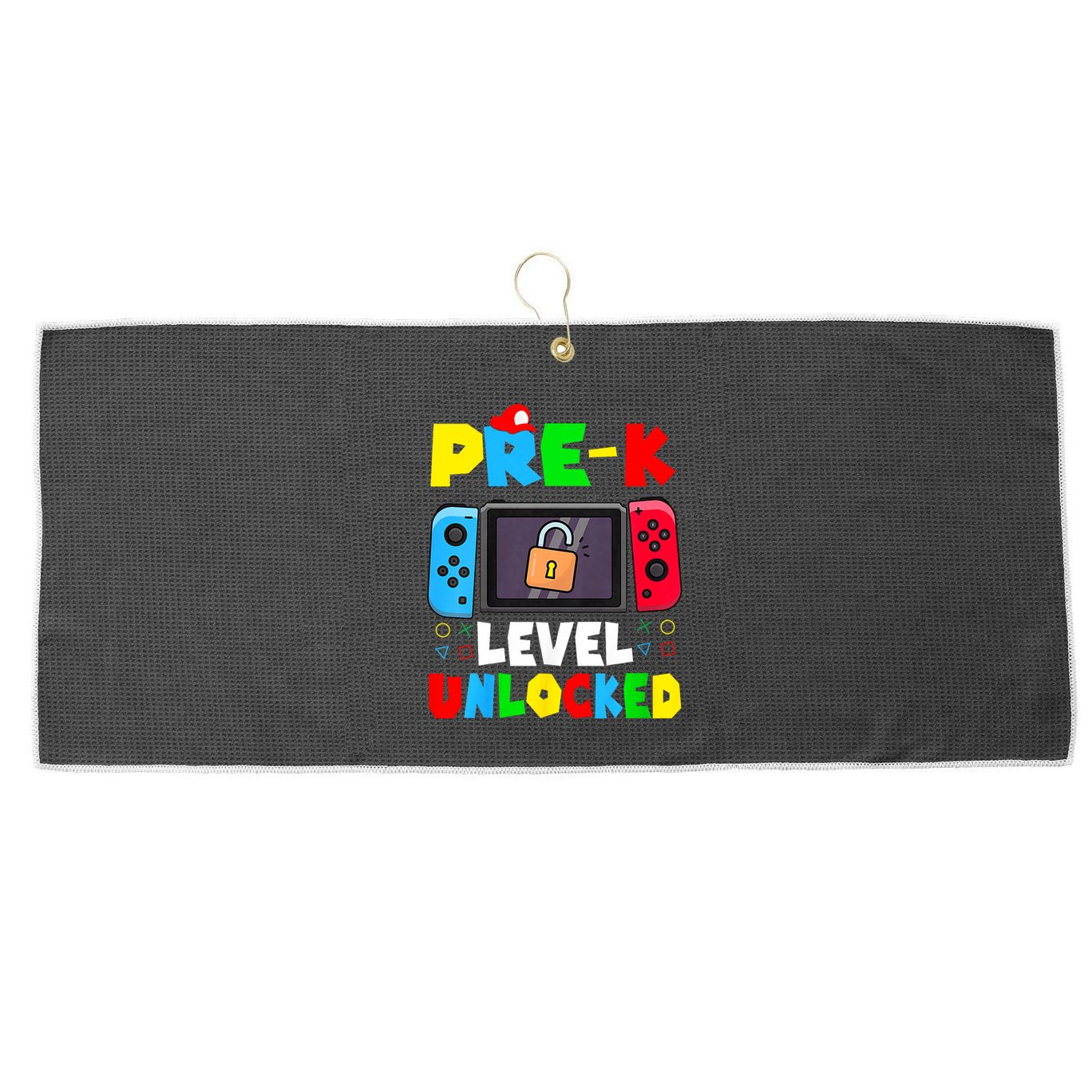 Prek Level Unlocked Video Game Back To School Large Microfiber Waffle Golf Towel