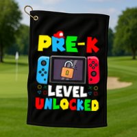 Prek Level Unlocked Video Game Back To School Golf Towel