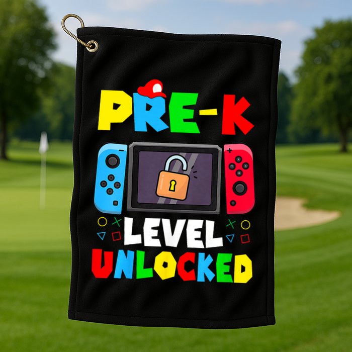 Prek Level Unlocked Video Game Back To School Golf Towel