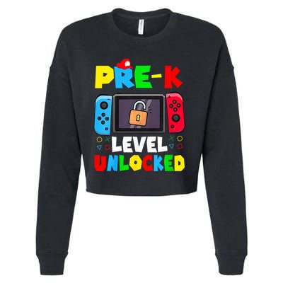 Prek Level Unlocked Video Game Back To School Cropped Pullover Crew