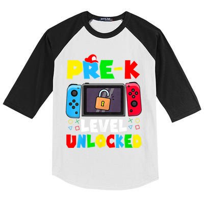 Prek Level Unlocked Video Game Back To School Kids Colorblock Raglan Jersey