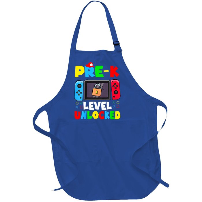 Prek Level Unlocked Video Game Back To School Full-Length Apron With Pockets