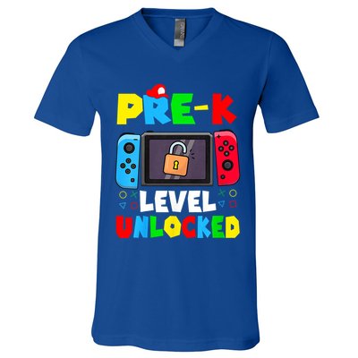 Prek Level Unlocked Video Game Back To School V-Neck T-Shirt