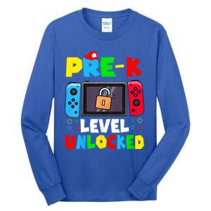 Prek Level Unlocked Video Game Back To School Tall Long Sleeve T-Shirt