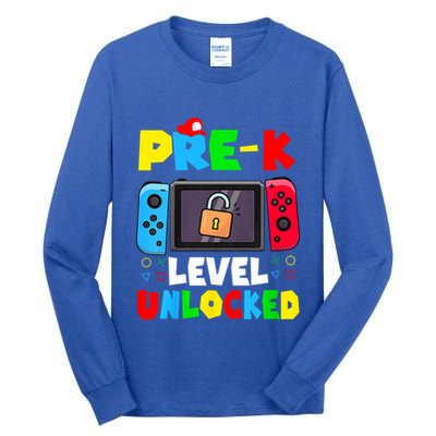 Prek Level Unlocked Video Game Back To School Tall Long Sleeve T-Shirt